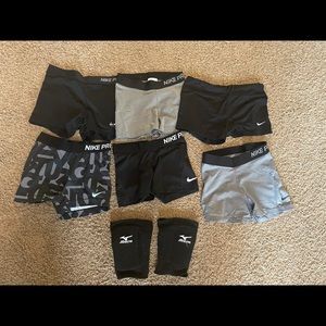Nike volleyball shorts and knee pads